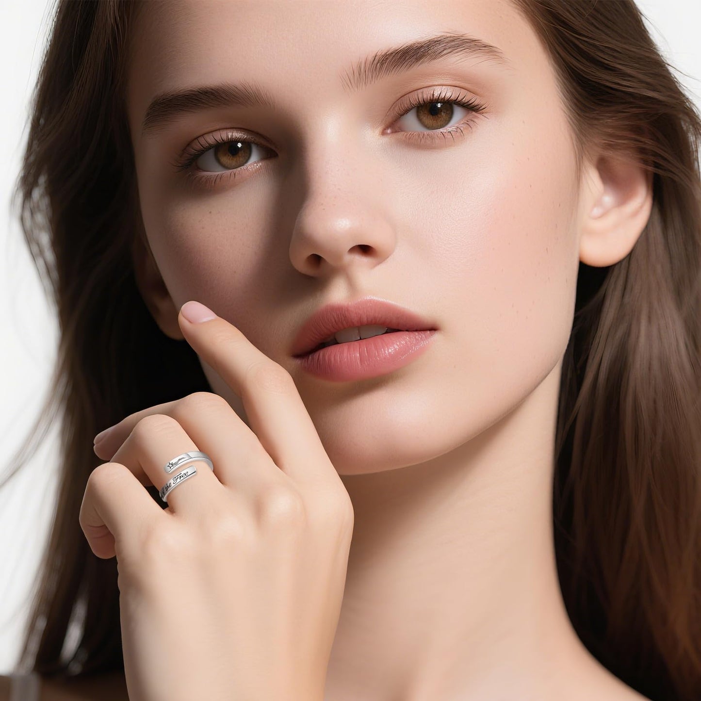 JXJL S925 Sterling Silver Inspirational Jewelry Rings Adjustable Ring Personality Encouragement Gift for Teens Women
