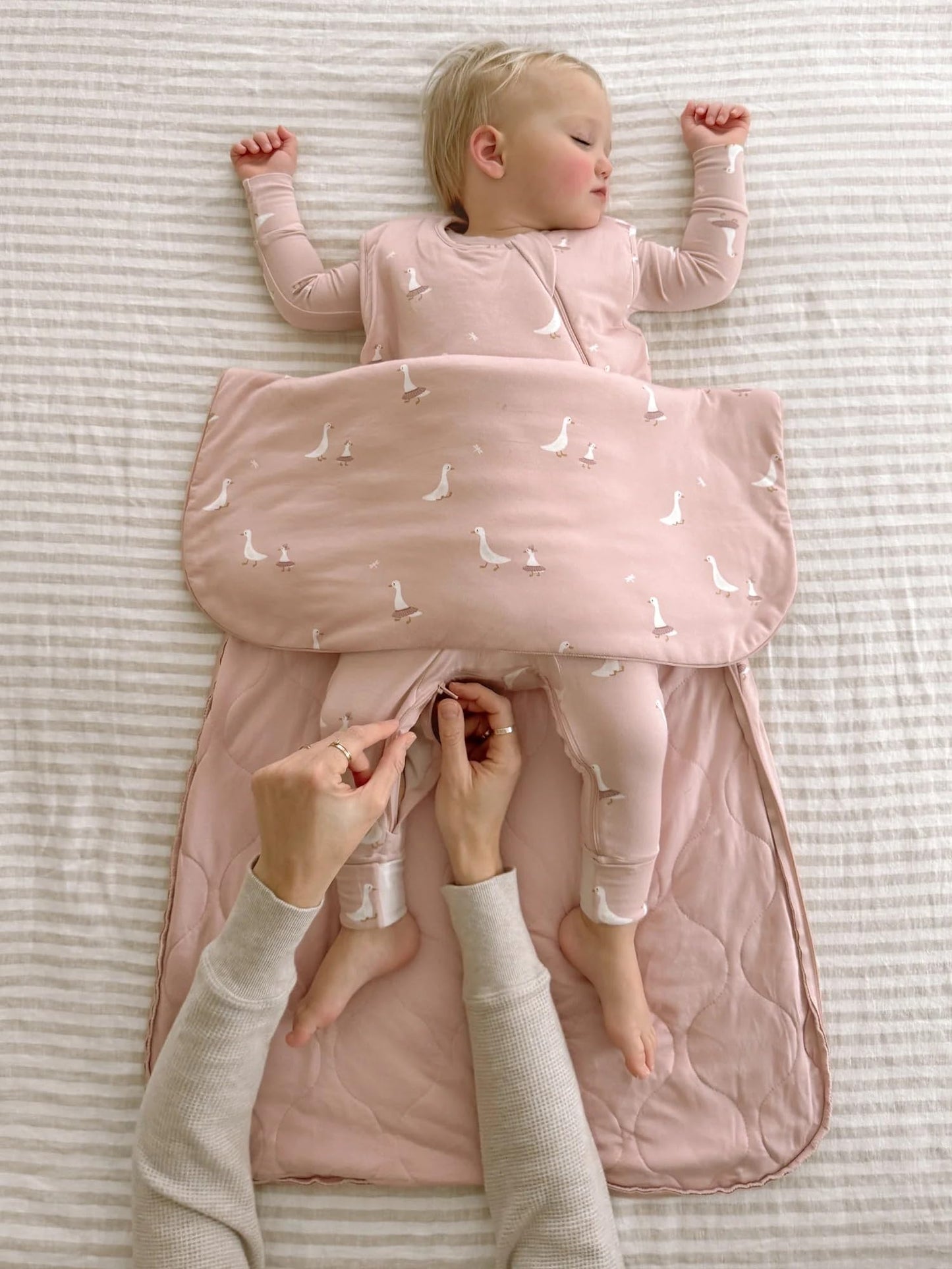 GUNAMUNA Sleep Sacks for Babies Toddlers and Newborns, Easy Changing Diaper Zipper, 1.0 TOG, Tutu Goose, 24-36 Months