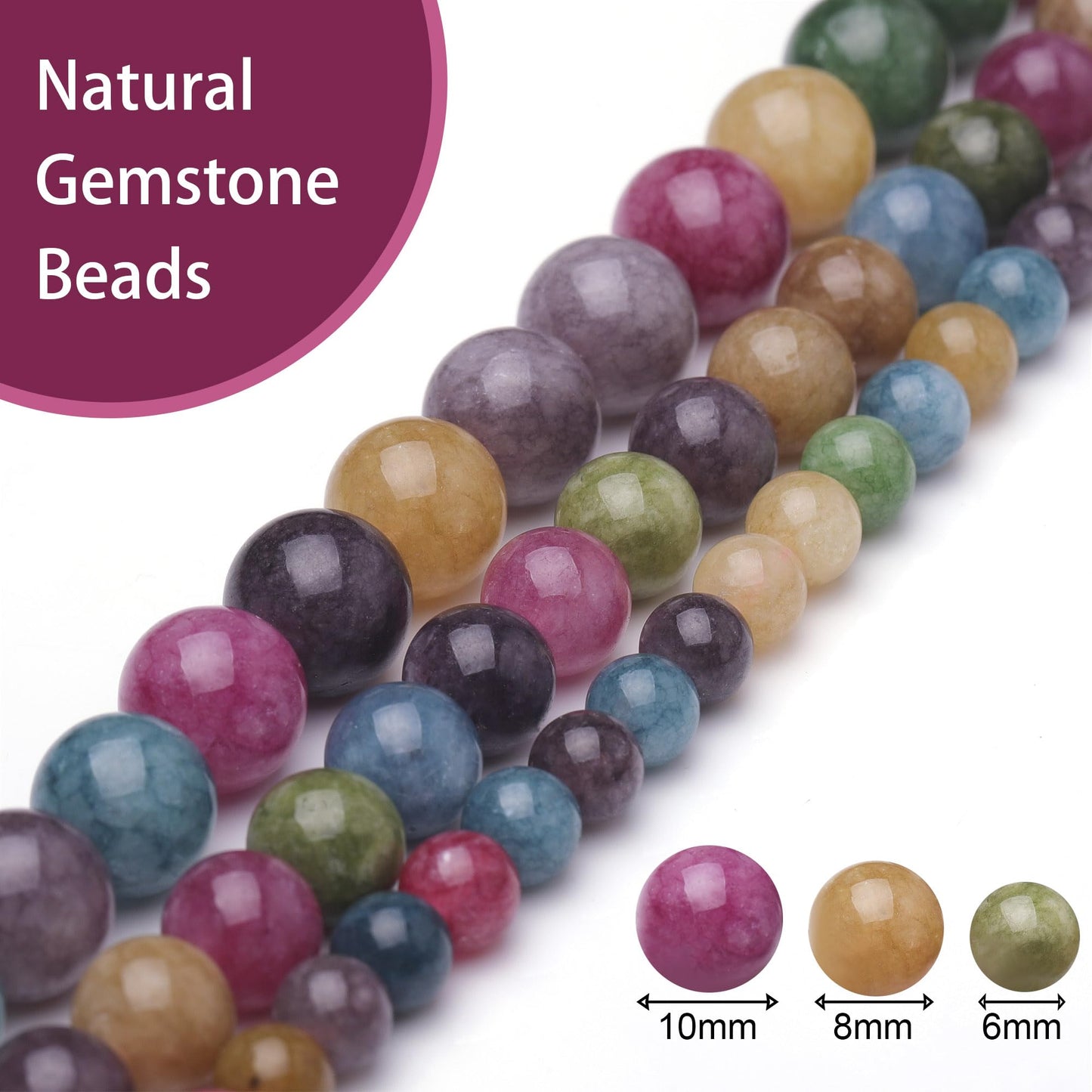 Chicager Natural Stone Beads for Jewelry Making,8mm Blue Tourmaline Polished Smooth Round Gemstone Beads for Bracelet Necklace 15 Inch