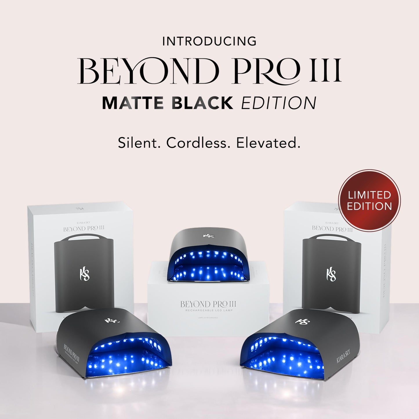 KIARA SKY Beyond Pro V3 UV LED Nail Lamp Black Cordless Rechargeable Gel Lamp with Smart Sensor, Flashcure Low Heat Mode, Full-Hand Coverage & Timer for Gel Polish, Builder Top Coat