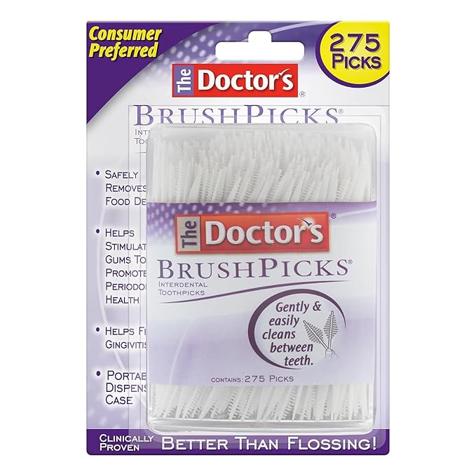 The Doctor's BrushPicks Interdental Toothpicks, 275 Picks (Pack of 2)