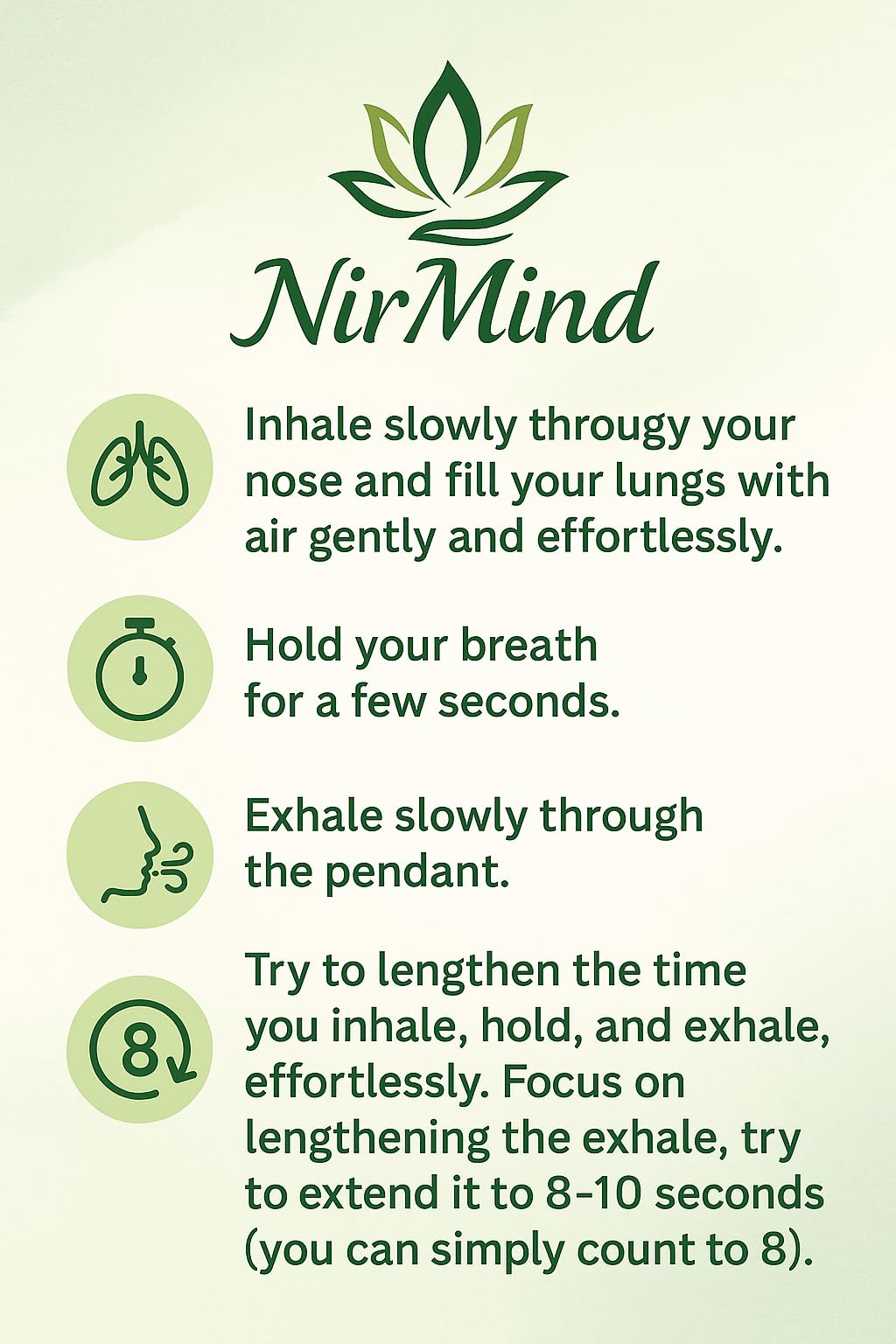 MirMind 2Pcs Breathing Necklace for Stress Relief-Mindful Exhale Tool Anxiety Reduction, Meditation & Relaxation-Stainless Steel Pendant for Deep Mindfulness Breathing-Portable Calm Aid