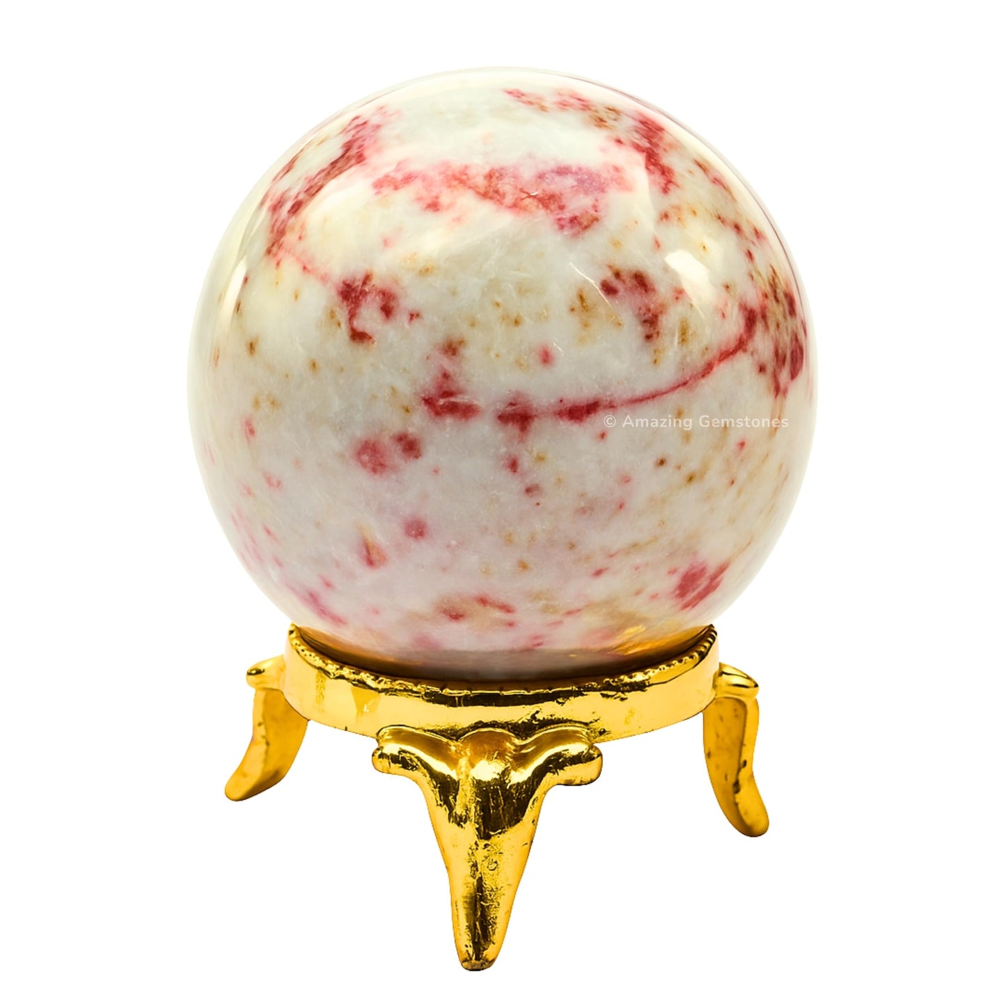 Amazing Gemstone Cinnabarite Crystal Ball with Stand - 2 Inches Crystal Sphere Meditation Balls for Witchcraft and Decorative Balls
