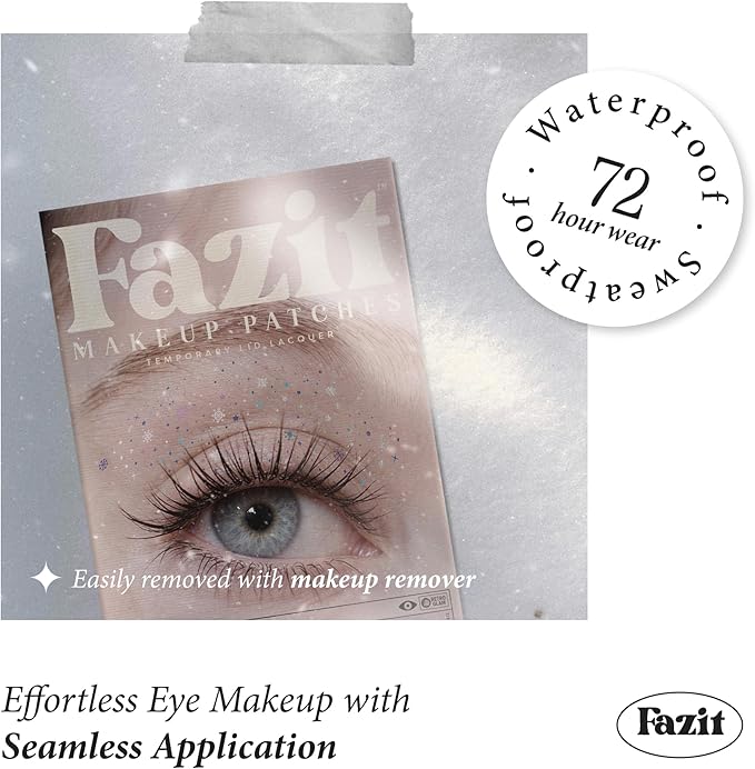 Fazit Makeup Patches - Snowflake Eye Speckles - Glow Up Make-Up Patches - Cute Glitter Makeup Accessories for Women - Cosmetic Glitter for Face