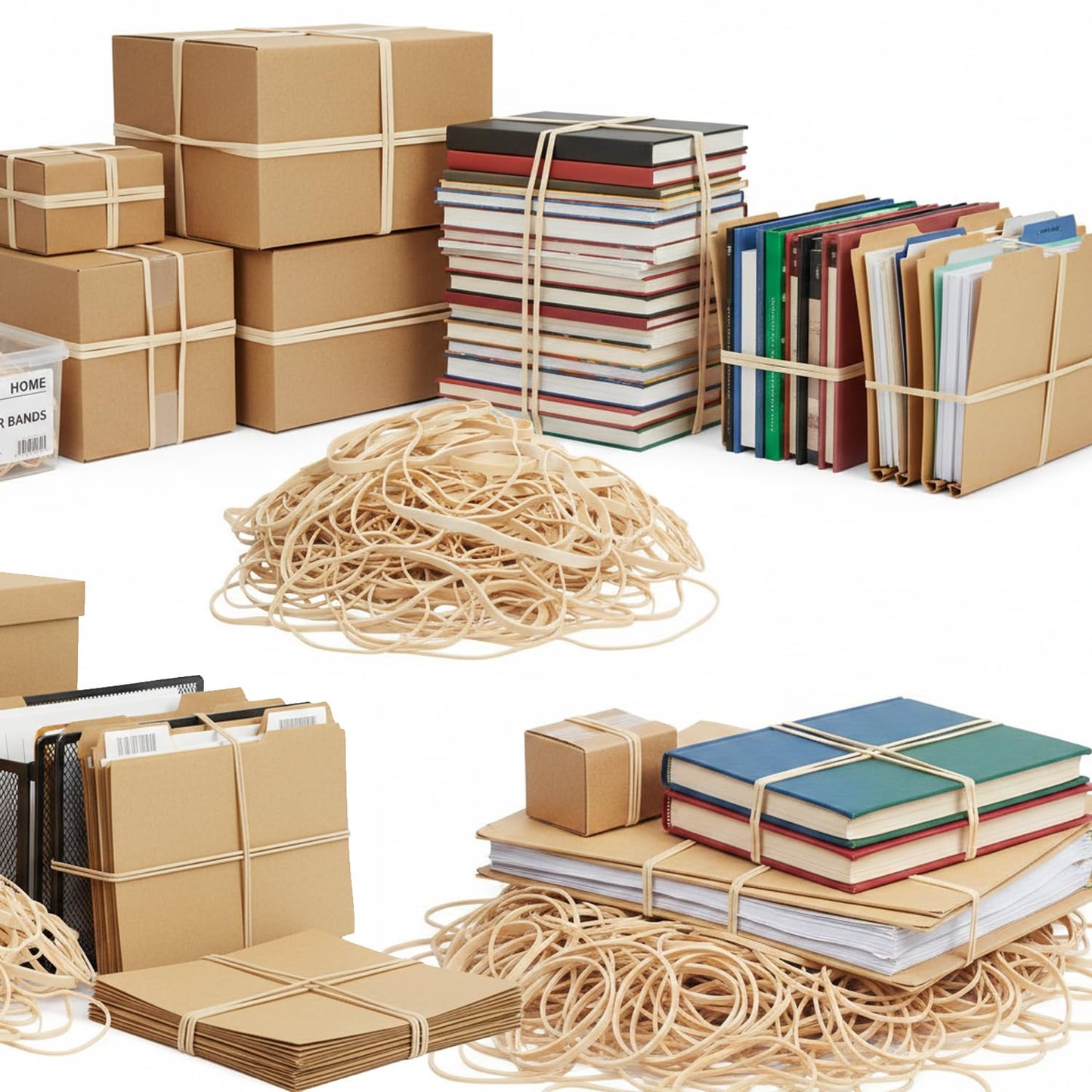 Rubber Bands Assorted Sizes 0.5lbs 4 sizes large rubber bands heavy duty Elastic Bands Tactical rubber band for Office supplies size#69,size#117B,size#8in,size(4-4/5" x 1/16")