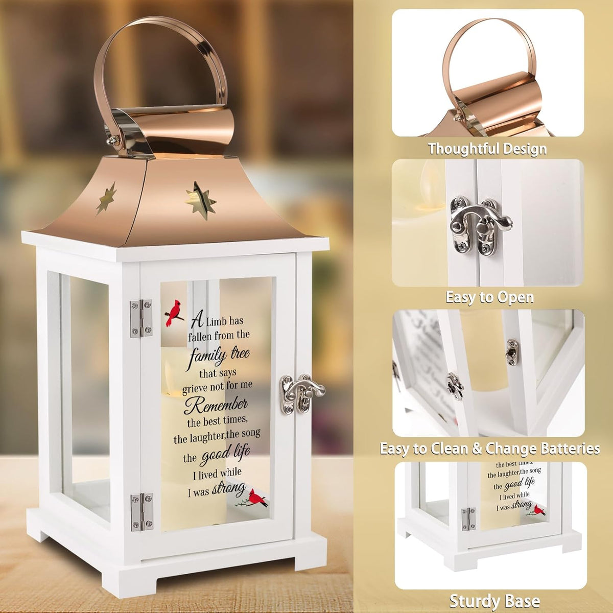 Memorial Lantern, Sympathy Gifts for Loss of Mom/Dad/Loved One, Bereavement Gifts, in Memory of Loved One Lantern,Celebration of Life, Memorial Gifts, Funeral Lantern,A Limb has Fallen from The ...