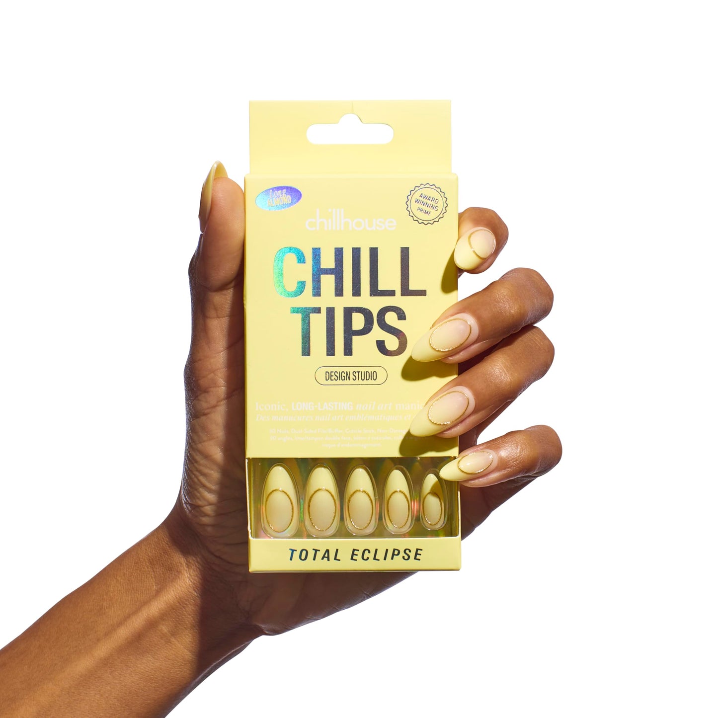 Chillhouse - Chill Tips, Press on Nails Kit - Total Eclipse (Almond) - 30 Nail Shapes & Sizes - Up to 2 Weeks of Wear - Customizable Fit - Reusable - Latina Founded & Women Owned - Beauty & Self Care