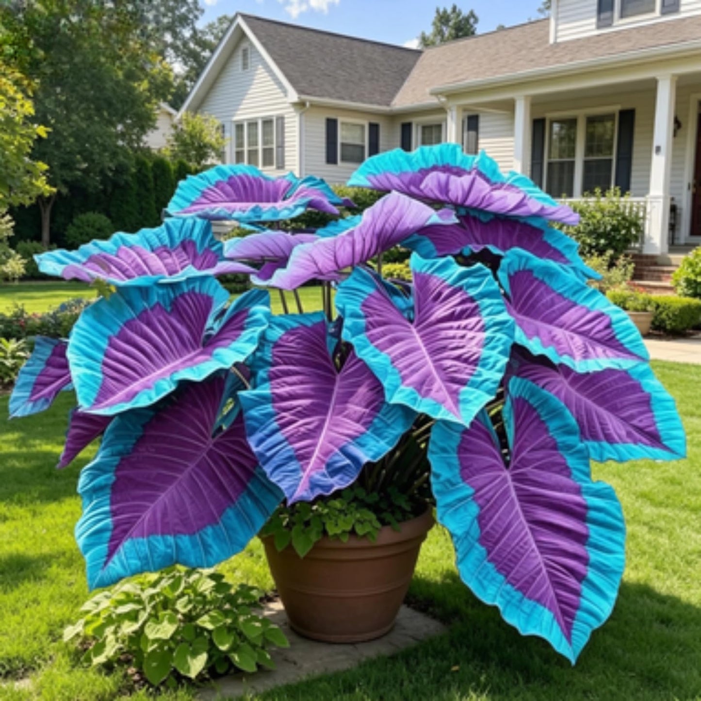 OJHJXUG Black Magic Elephant Ear Alocasia Indoor Outdoor Foliage Garden Mix Backdrop Decoration Spring Sale (10)