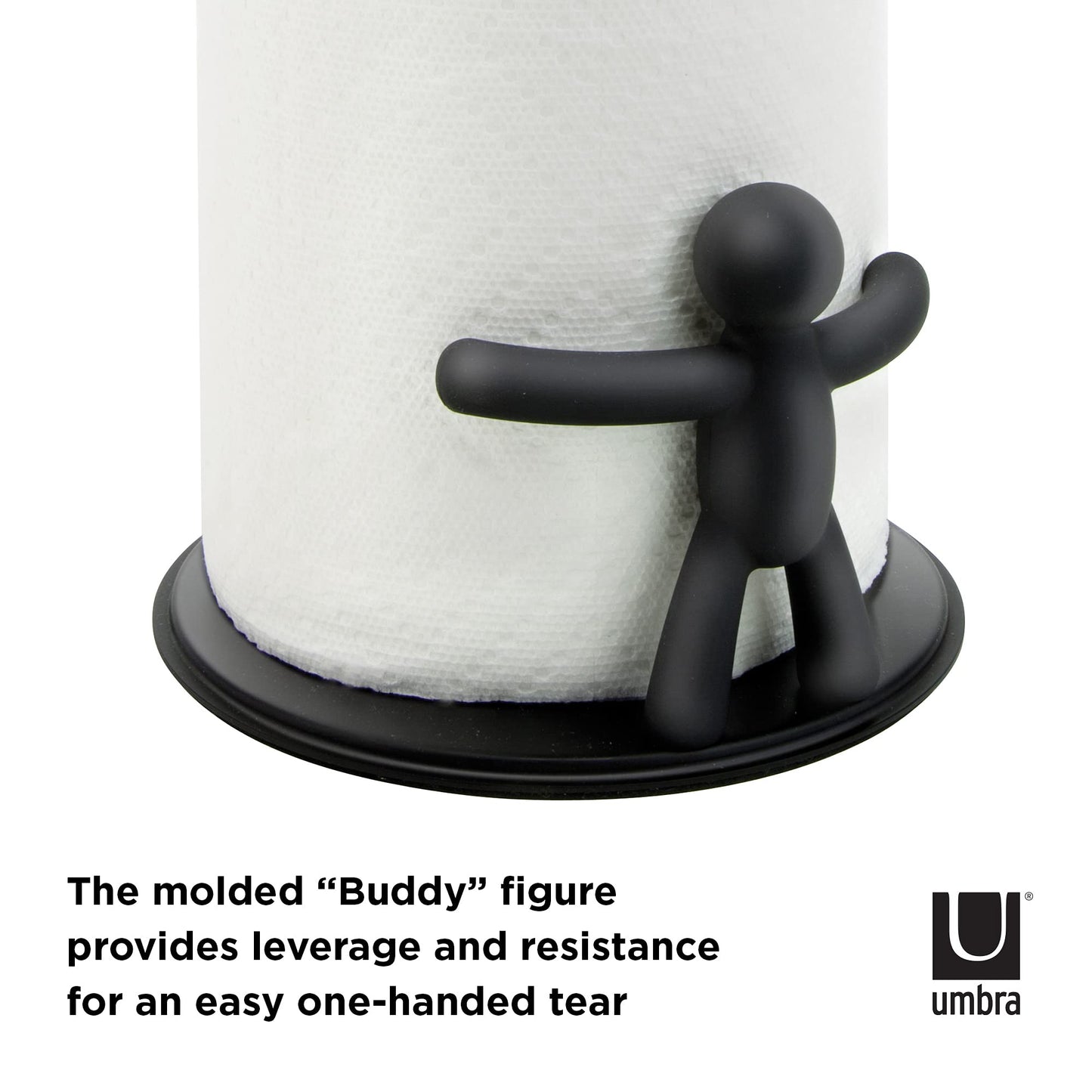 Umbra Buddy Countertop Paper Towel Holder, Black