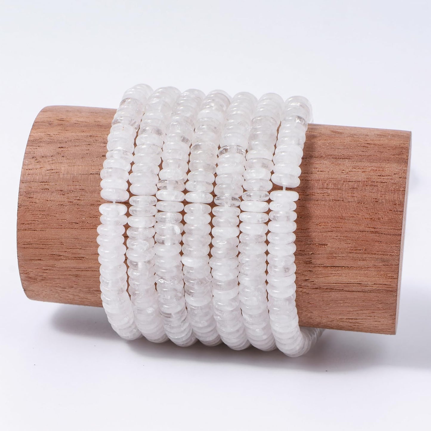 Natural White Crystal Disk Stone Spacer Beads 6x2mm 38cm/str Flat Rondelle Loose Semi Gemstone Caps for Making Bracelets Necklace