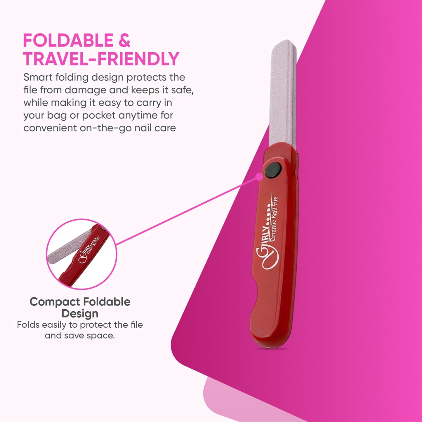 YNR Professional Nail File and Buffer Set with Emery Boards for Natural Nails - Mini Nail Files for Fingernails & Toenails - Durable Nail Buffer for Shaping, Smoothing. Shining & Gentle Buffing (Red)