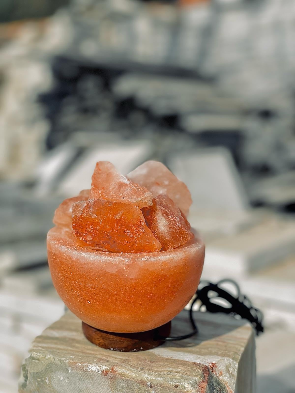 NatureBoost Himalayan Salt Lamp, USB Powered, Night Light Color Changing Lamp,Unique Gift Idea (Bowlnew)