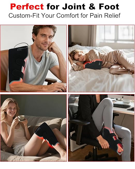 Red Light Therapy for Foot Ankle Pain Relif, Near Infrared Light Therapy Shoe with Timer, 3-in-1 Chips & 99 Red Light Feet Therapy Wrap for Feet Ankle Heel Joint Comfort
