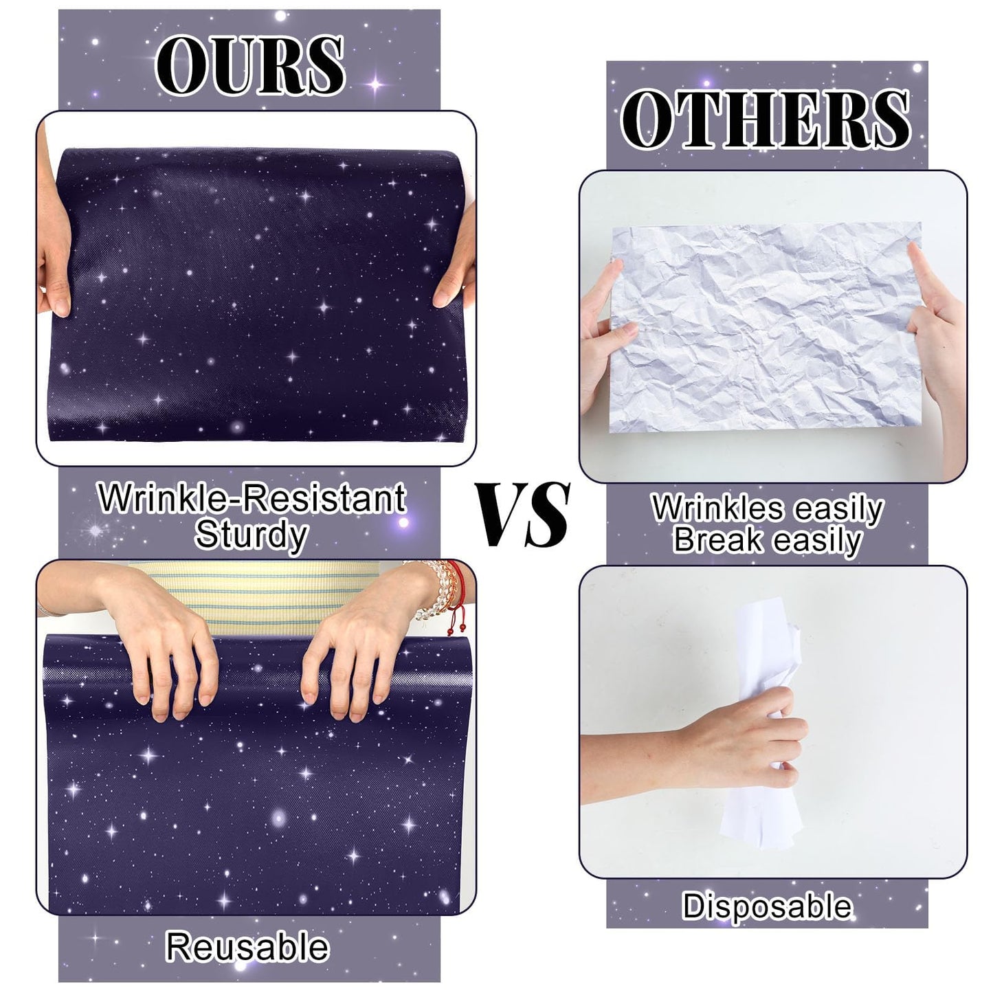 Outer Space Bulletin Board Roll Reusable Waterproof Erasable Night Sky Non-Woven Fabric Bulletin Board Fade Resistant Wrinkle Resistant Galaxy Planet Poster for Classroom Decor Wrap Craft 15.5" x40ft