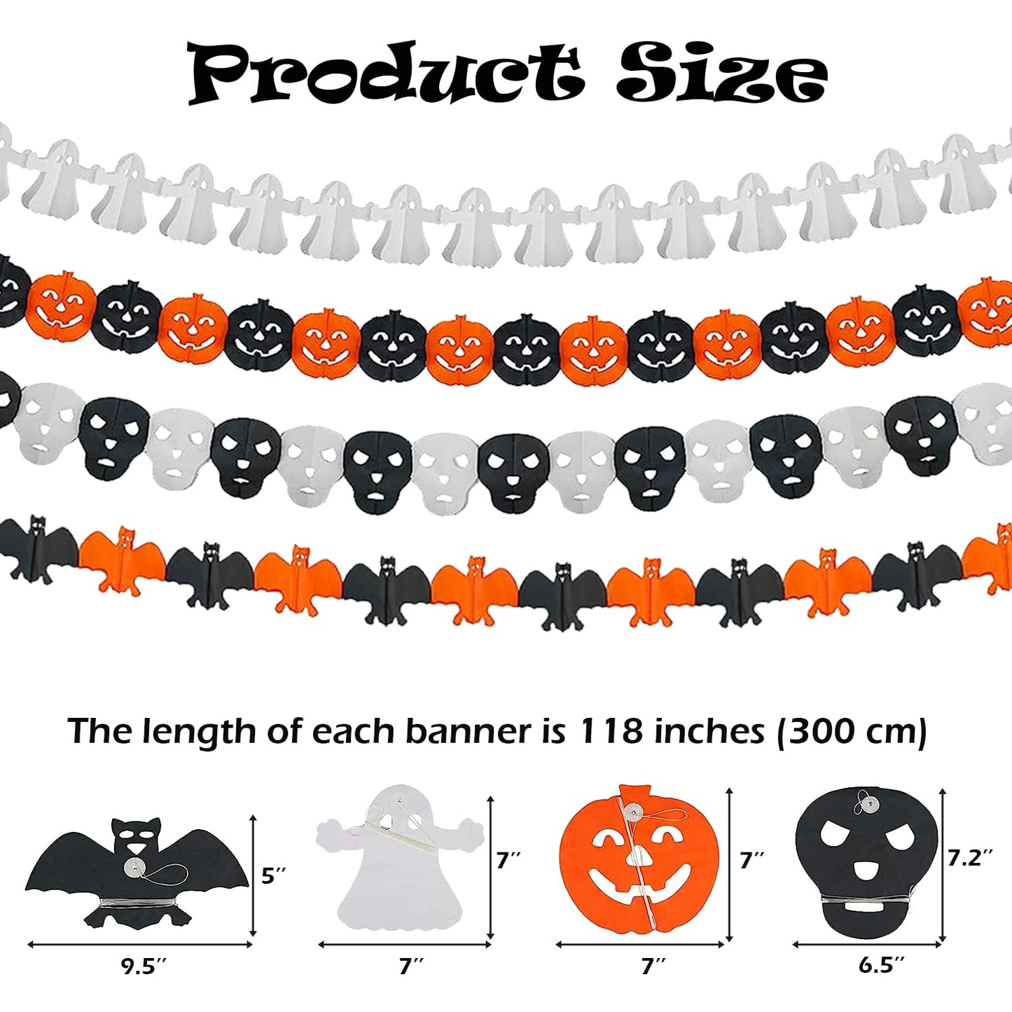 Halloween Decor Indoor - Hanging Swirl Ceiling & Wall Party Decor with Bats, Spiders, Pumpkins, Skulls, Ghosts Banner Halloween Decorations Indoor Outdoor Supplies