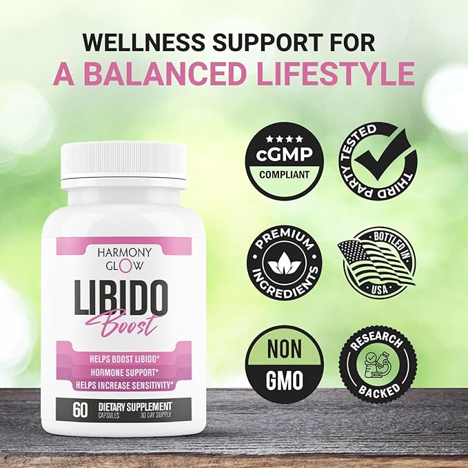 Libido Booster for Women - Desire & Aphrodisiac Support for Adult Women | 14 Research Backed Ingredients to Support Female Wellness | Heighten Pleasure, Improve Mood, Hormone Support - 60 Capsules