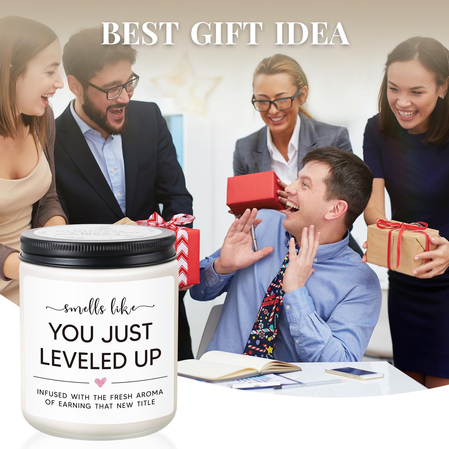 Promotion Gifts for Women at Work, New Job Candle Gifts, Congratulations Gift for Women, Funny Congrats Gift for Coworker, Gamer, Friend, Boss, Teachers, Nurses, Work Celebration Present