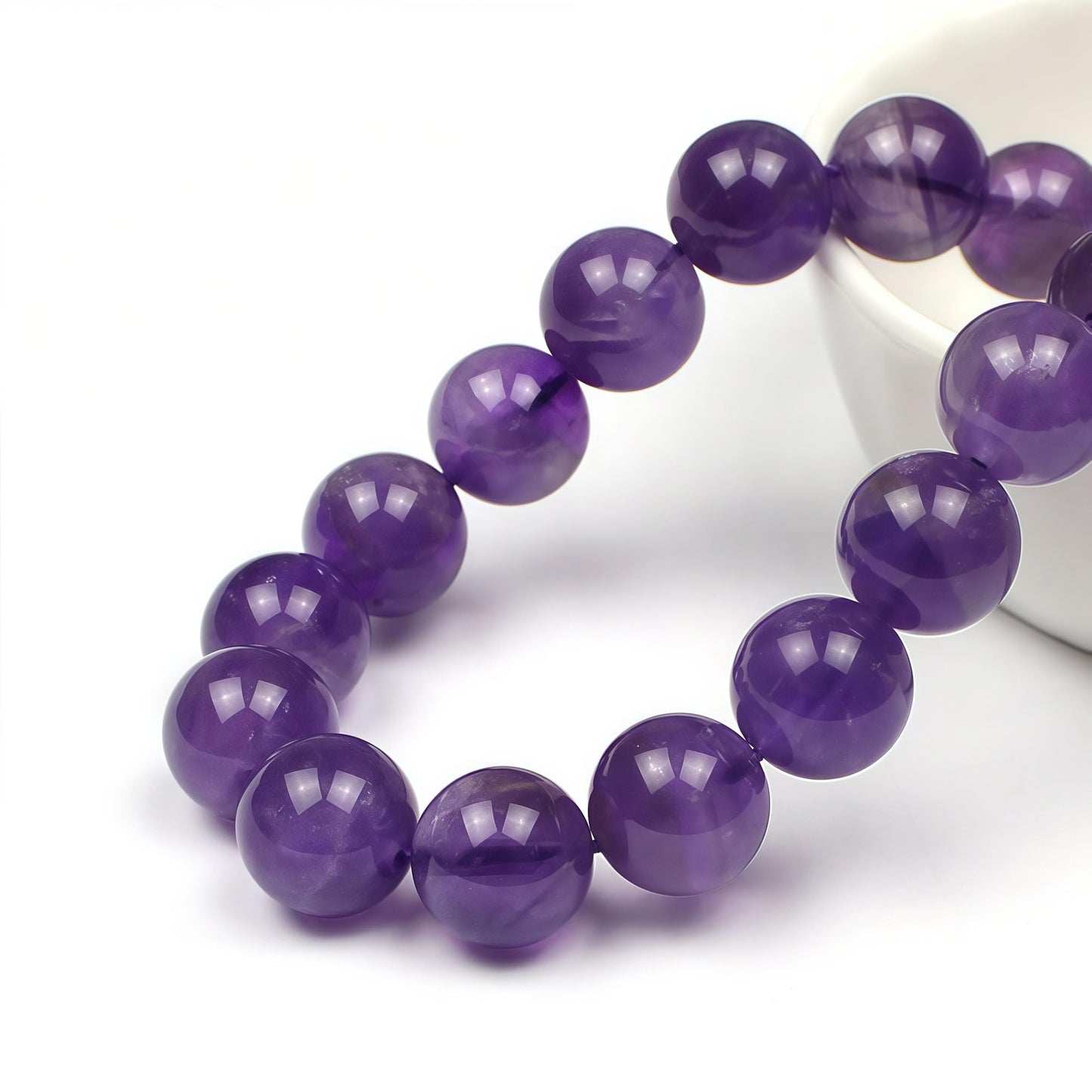 MJDCB 5A Natural South Africa Amethyst Gemstone Round Stone Beads for Jewelry Making DIY Bracelet Necklace (10mm)