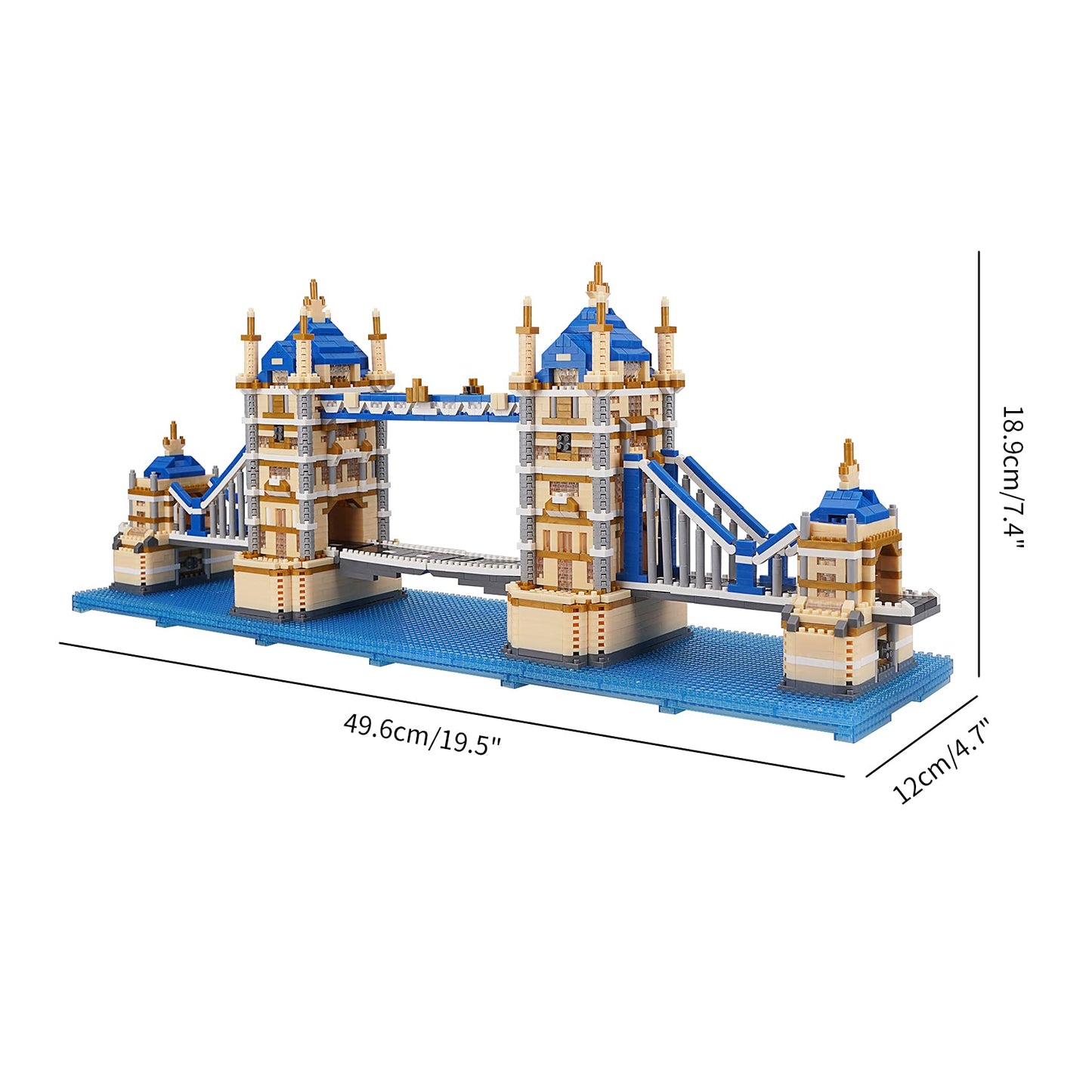 Geniteen Building Blocks Set, London Tower Bridge Model Micro Mini Blocks, 3800 PCS Architecture Model Kits
