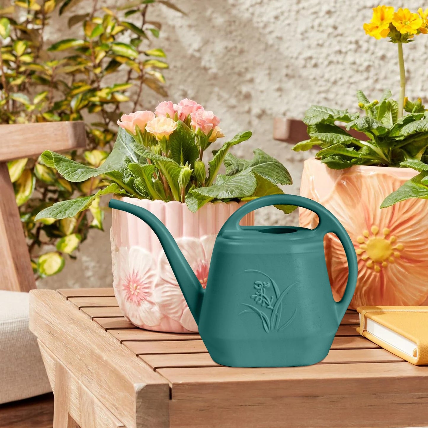 VKPLITE Plastic Watering Can - for Indoor and Outdoor Home Garden Plants - with Long Spout - Green - 1/2 Gallon