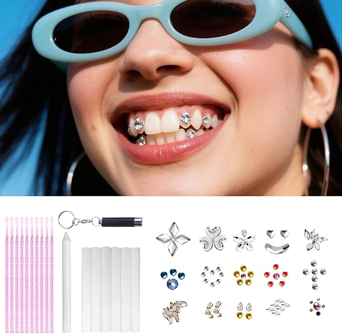DR.Seya Tooth Gems Kit for Teeth, Tooth Gem Kit Jewelry for Women | 2025 New Professional | Safe & Easy Application | Long Lasting Sparkle