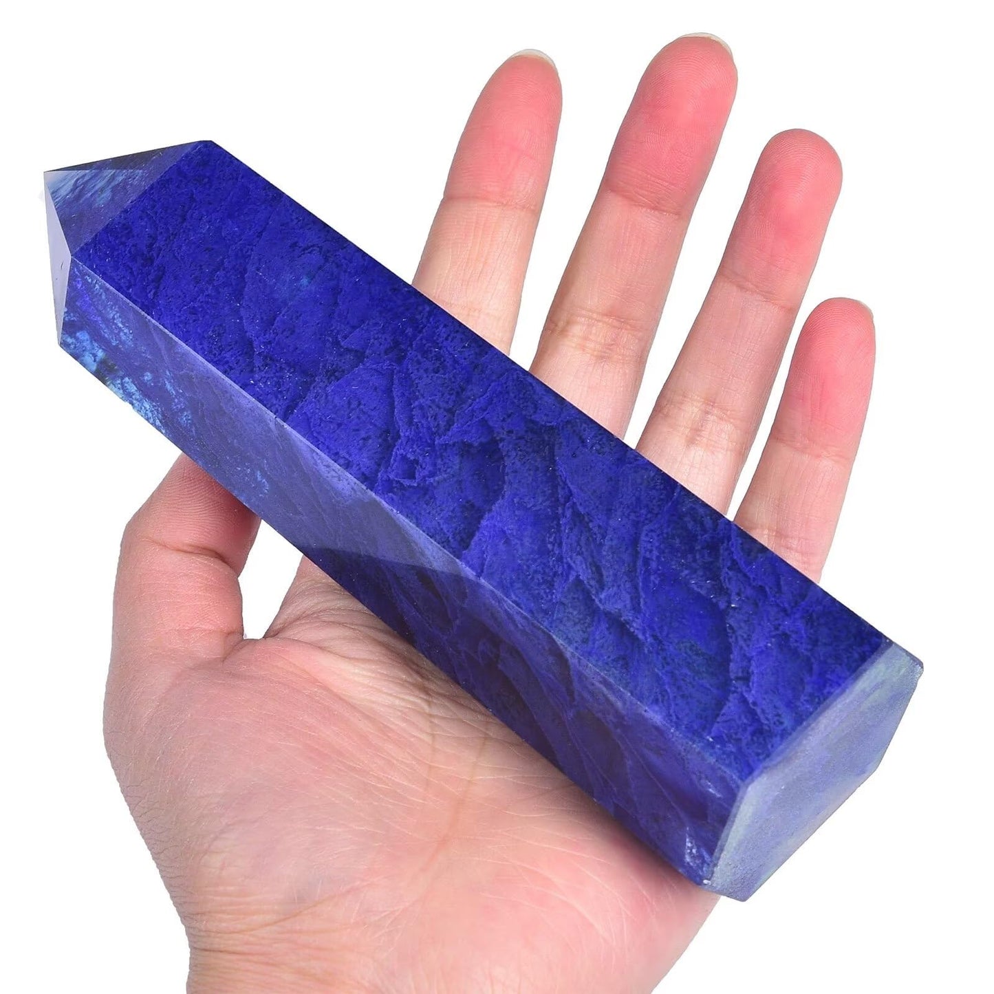 Smelting Blue Quartz Tower Obelisk Artificial Crystal Stone Wand Large Reiki Meditation Gifts 1.7-2.2 LBS
