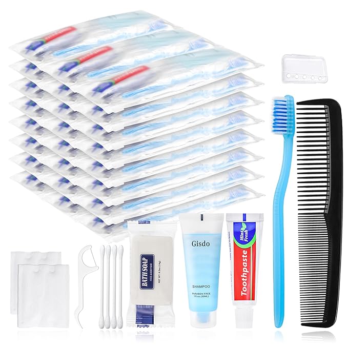 15 Kits Basic Toiletry Kits Homeless Personal Hygiene Kit Bulk Homeless Care Package Supplies Travel Toiletry Kit Homeless Hygiene Kit Bulk for Men Women Charity Toiletry Bag(10-IN-1)