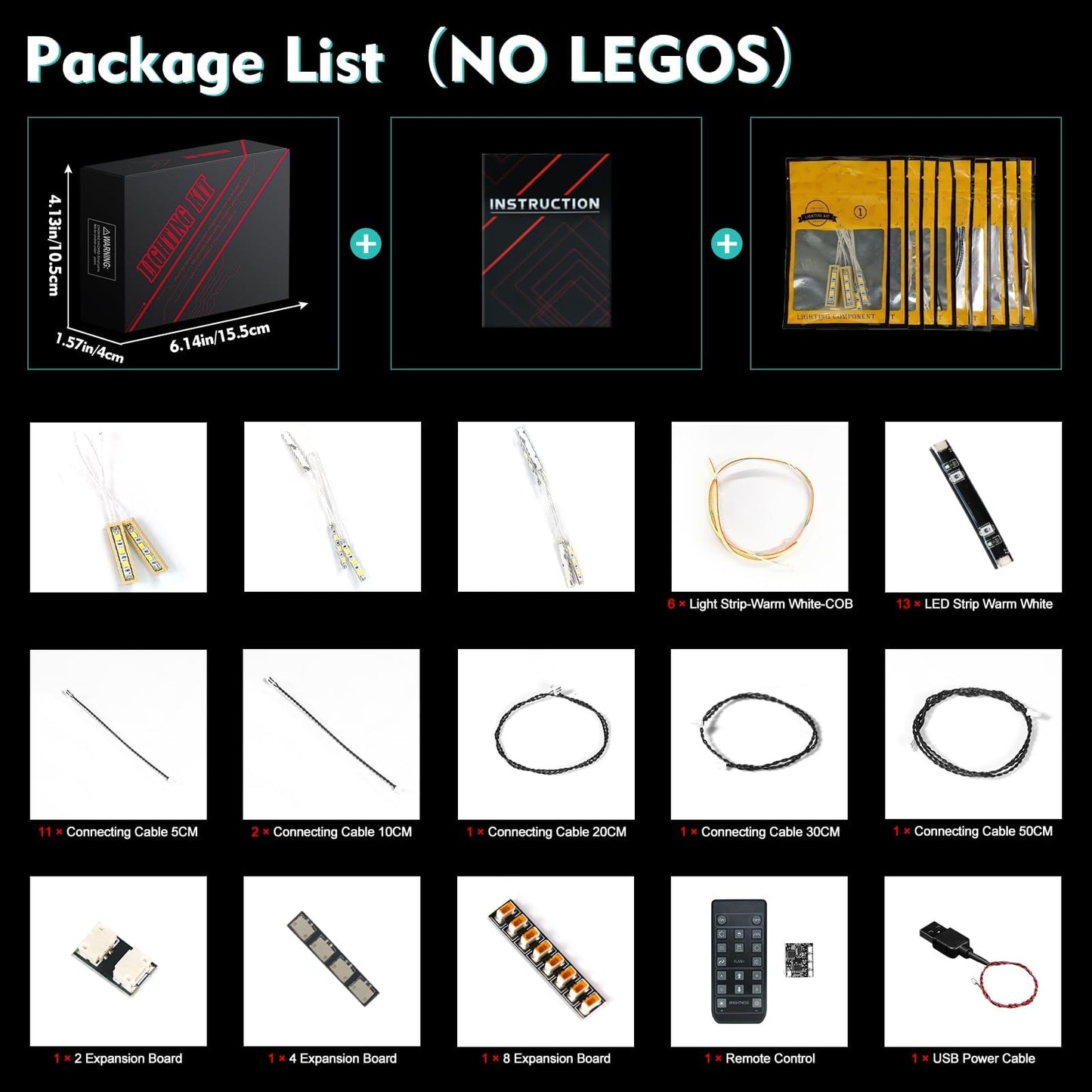 LocoLee Light Kit Compatible with Lego Notre Dame Cathedral Architecture 21061, Creative Lighting Set Accessories Compatible with Lego Paris Notre Dame 21061 Set, No Models Only Light (RC Version)