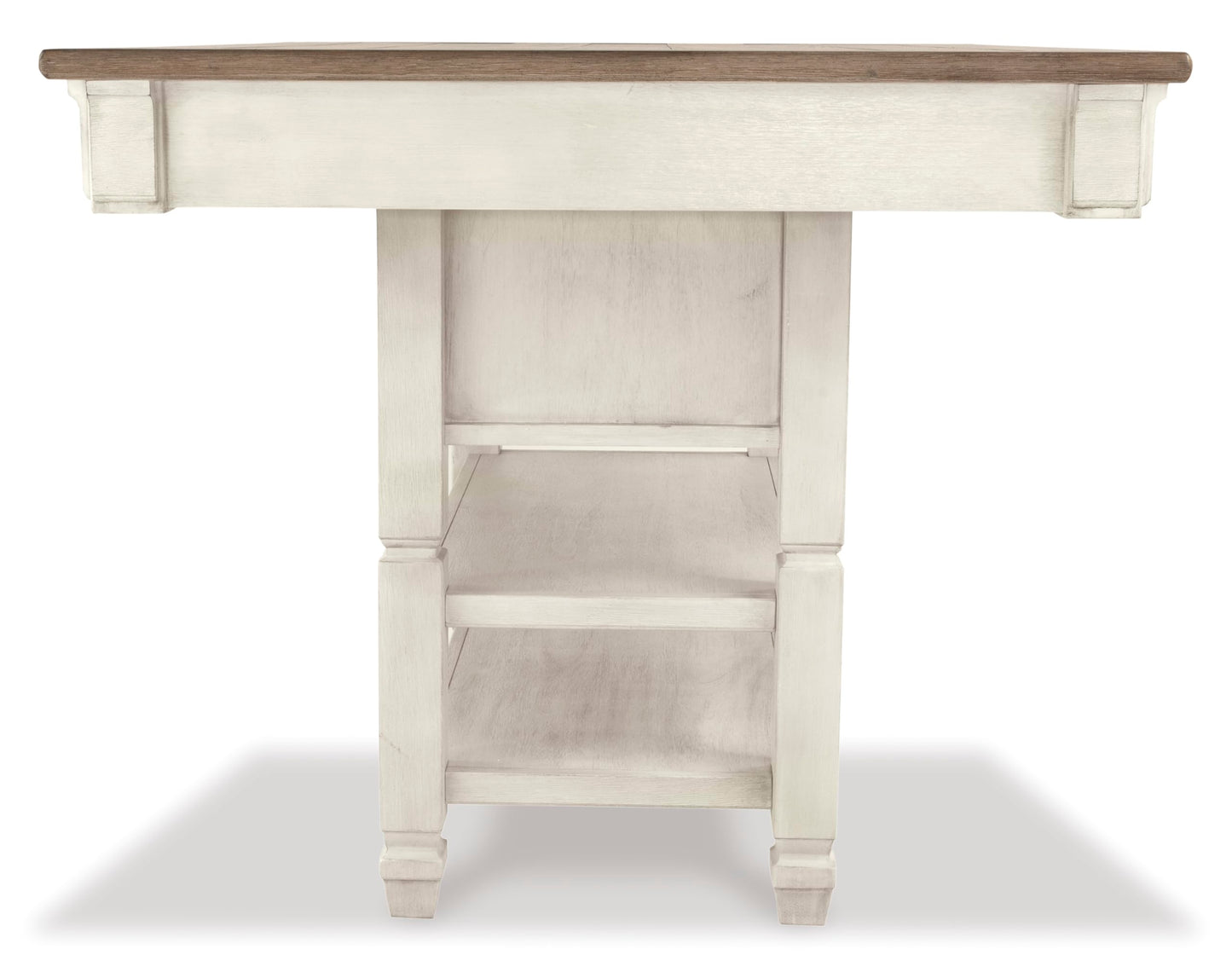 Signature Design by Ashley Bolanburg Rectangular Counter Dining Room Table, 4 Drawers, Seats 6, Storage Rack, Wood, 60" W x 40" D x 36" H, White & Brown