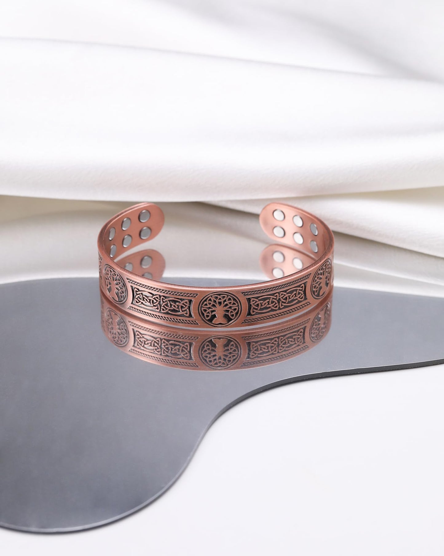 Jecanori Copper Bracelet for Men, 18X Strength Mens Magnetic Bracelets with 3,800 Gauss Magnets, 99.99% Pure Solid Copper Jewelry Gift