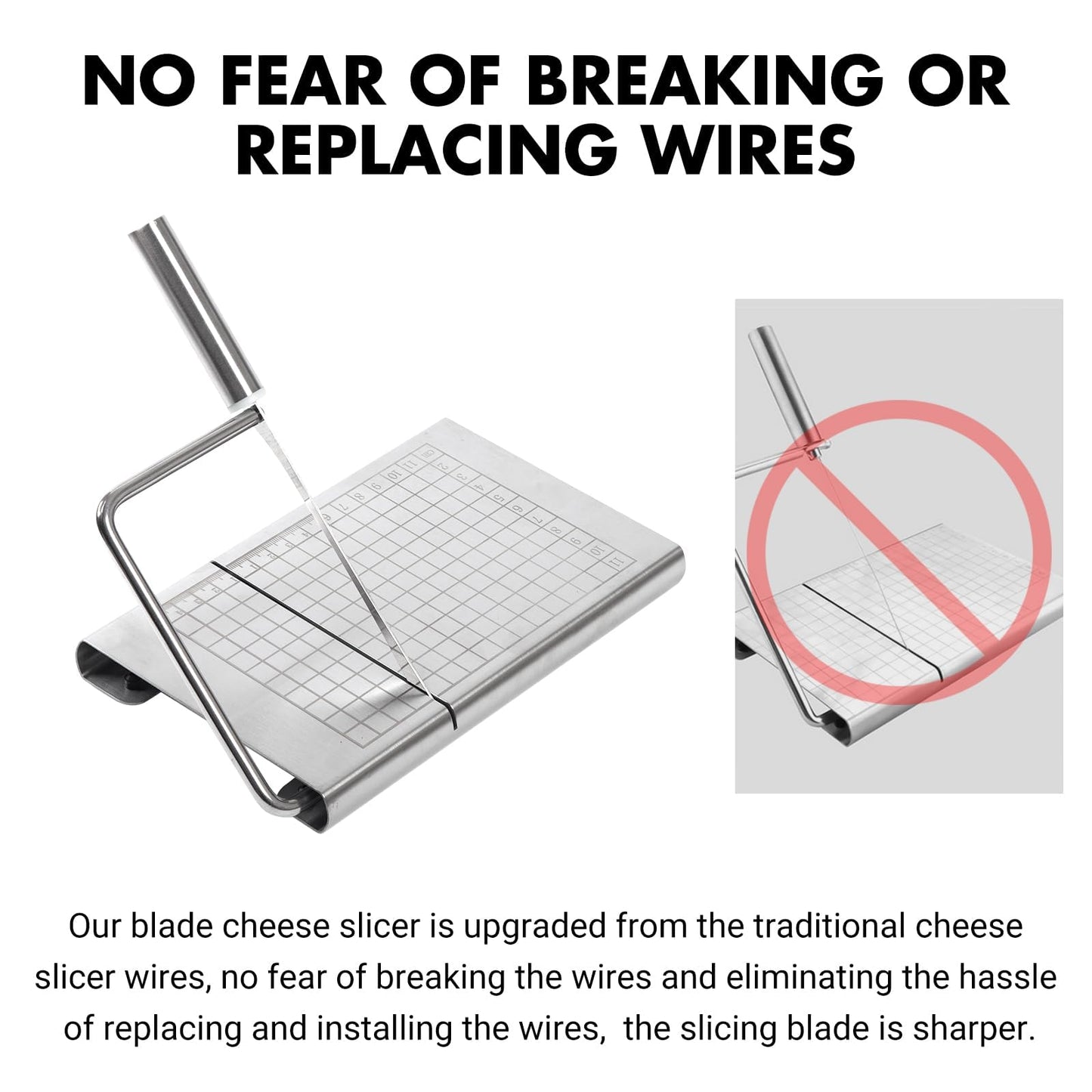 Cheese Slicer,Stainless Steel Cheese Slicer Kit, Handheld Cheese Cutter for Block Cheese & Butter, Charcuterie Board with Kitchen Slicer, Cheese Cutting Board & Butter Slicer Cutter