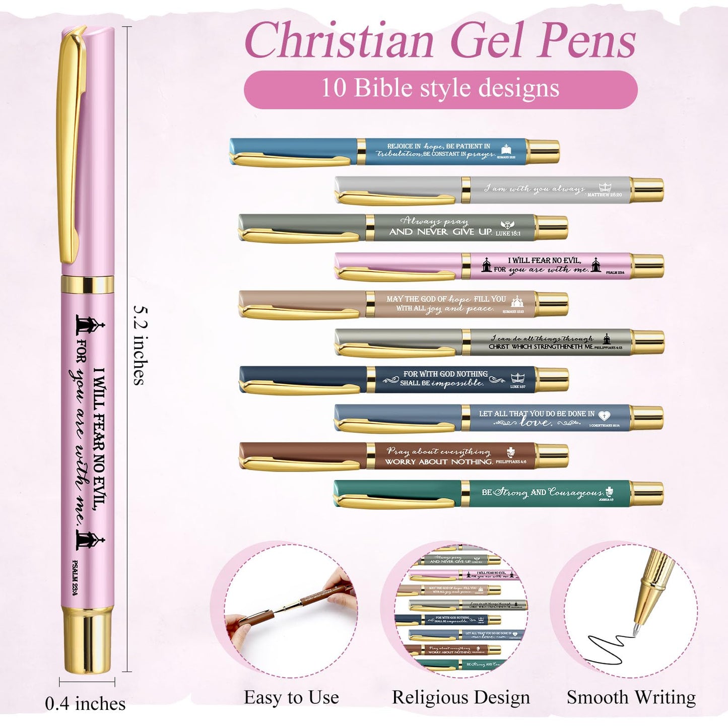 Spakon 20 Sets Mother's Day Christian Gift Bulk Bible Verse Pens Keychains Scripture Quote Bookmarks Inspirational Religious Gift for Mother Women Employee Teachers Bible Study Group(Gel Pen)