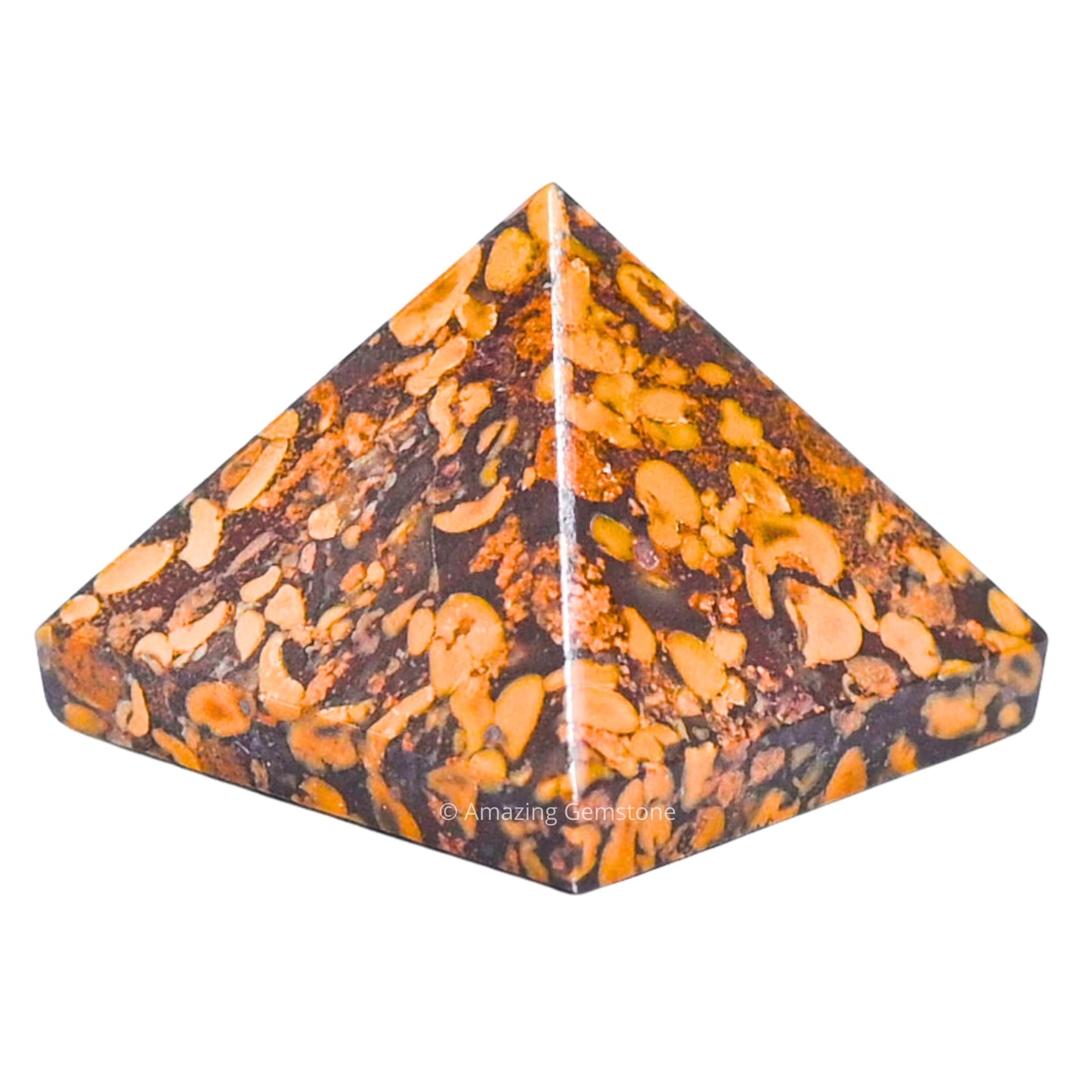 Amazing Gemstone Fruit Jasper Pyramid Crystal Healing Stones - 1" Great Pyramid Figurine of Natural Stone Pyramid for Meditation, Reiki, Chakra Balancing and Crystal Pyramids Grid