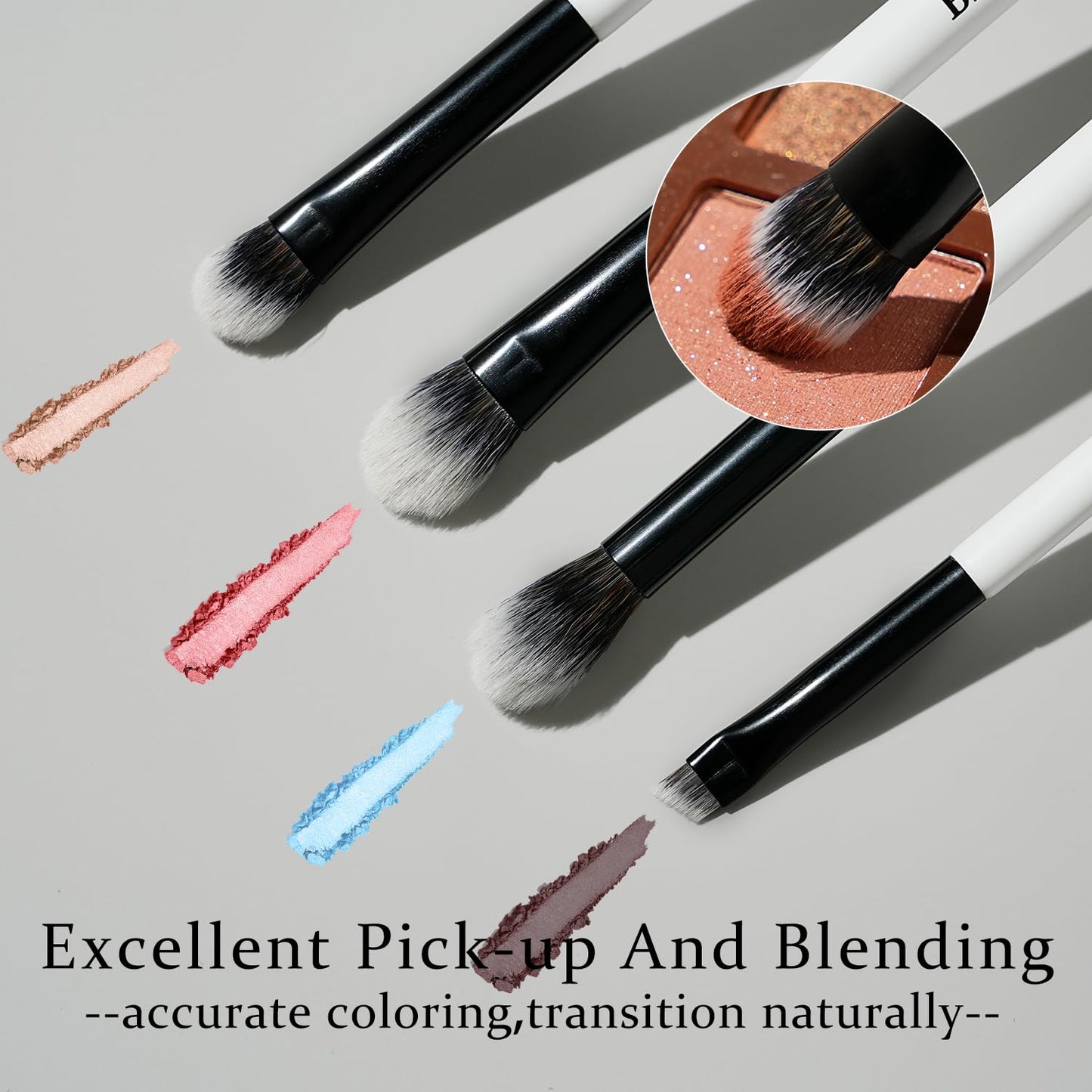BEILI 12 Pcs Double-Sided Makeup Brush Set, 18-in-12 Multi-Use Brushes for Contour, Foundation, Highlight, Blush, Eyeshadow, Eyeliner & Concealer, Black & White Travel Kit for Polished Daily Makeup