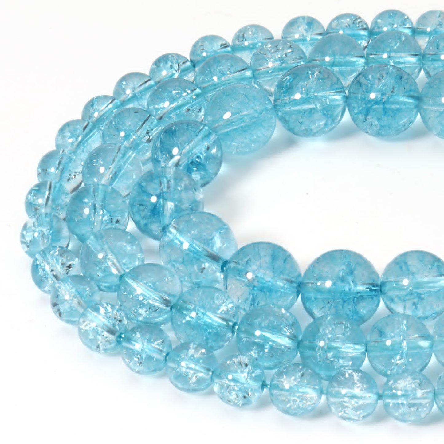Siomia 60pcs 6mm Natural Blue Topaz Gemstone Beads Energy Healing Crystal Round Loose Stone Beads for Jewelry Making, DIY Bracelets Necklaces