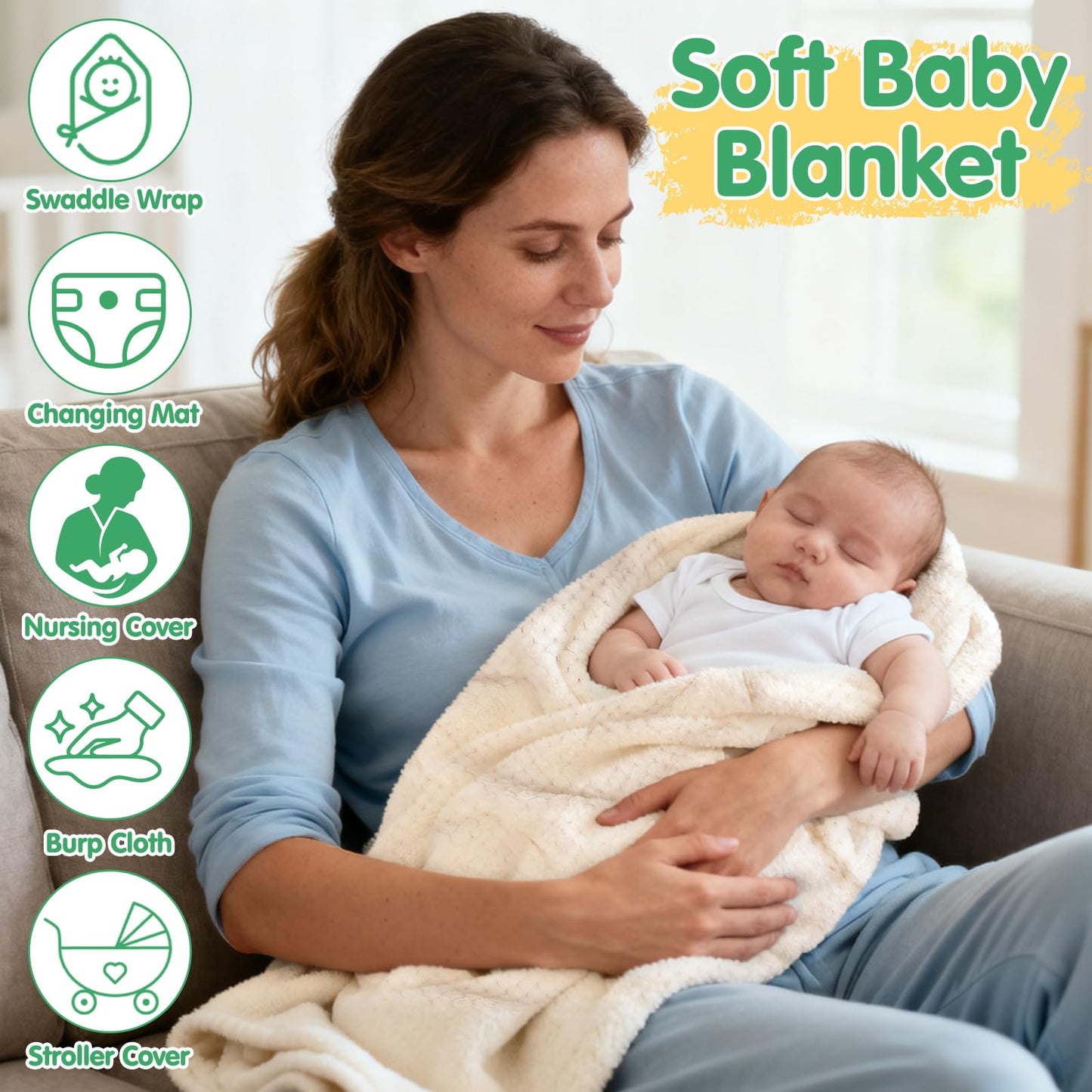 Topsochir Basket for Newborn & Baby Sensory Toy 0-6 Month Music Caterpillar Toy