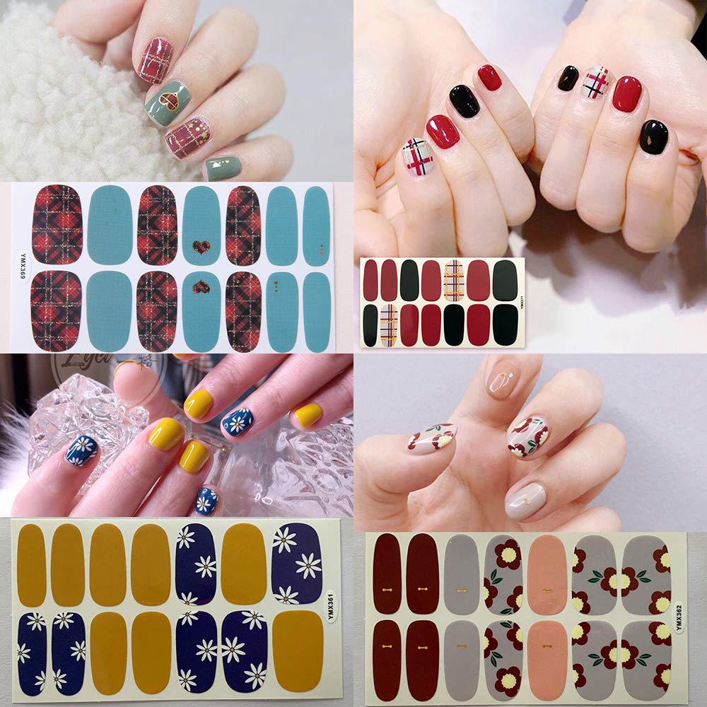 SILPECWEE 20 Sheets Glitter Nail Polish Strips Full Nail Wraps with Adhesive Nail Polish Stickers and 1pc Nail File