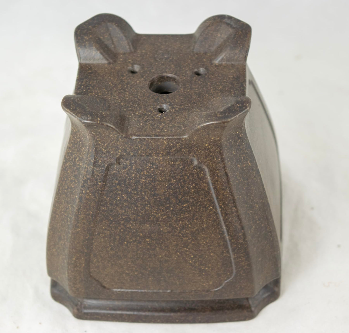 Yubonzai Vintage Square Yixing Shohin Zisha Bonsai Pot, Cactus & Succulent Planter + Mesh - 4"x 4"x 3.75"