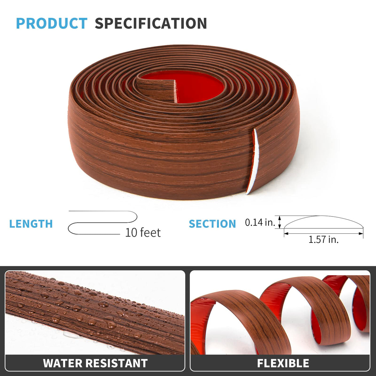 10 ft Vinyl Floor Transition Strip (10 Foot)