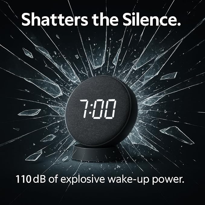 REACHER Loud Vibrating Alarm Clock with Bed Shaker for Heavy Sleepers
