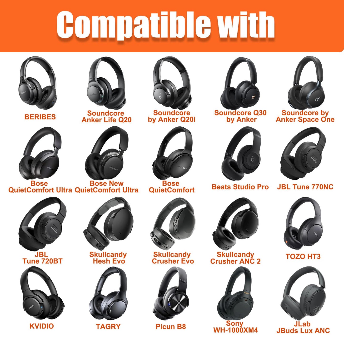 Headphone Case Compatible with Glynzak/BERIBES/TOZO/KVIDIO/Beats/Soundcore Anker/JBL Noise Cancelling Over-Ear Headphones, Rose Gold