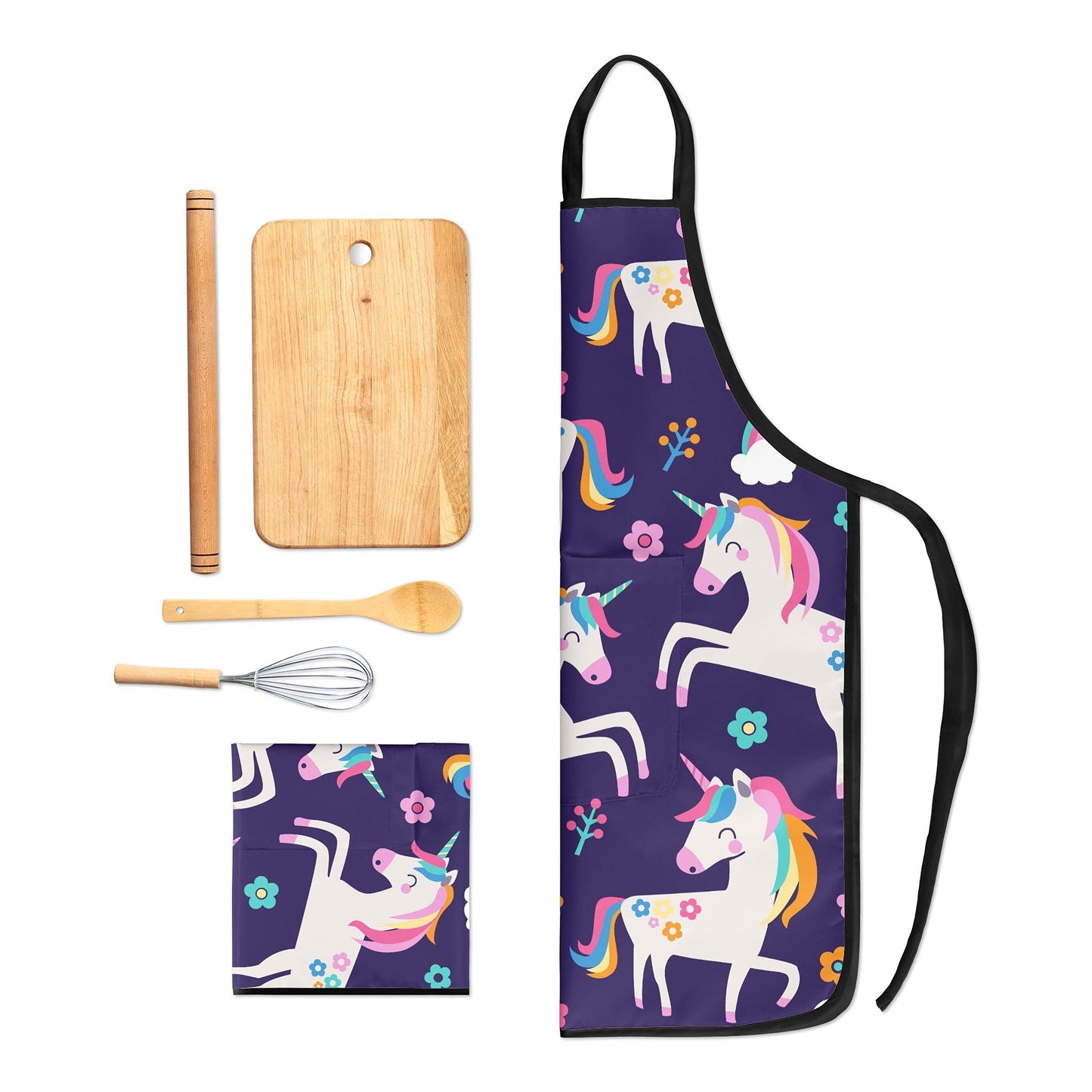 Popologa Cute Kids Aprons for Cooking Painting Baking, Waterproof Toddler Aprons with Pockets, Art Smock for Boys Girls