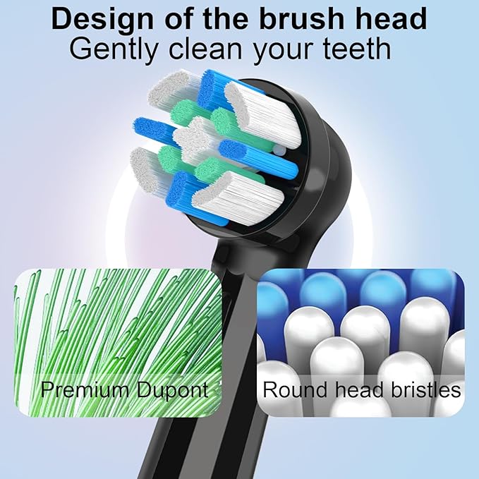 8PCS iO Replacement Heads Compatible with Oral B IO 2/3/4/5/6/7/8/9/10 Series Electric Toothbrush,Compatible with Oral B io Series Toothbrush Heads with Medium Bristles,Black