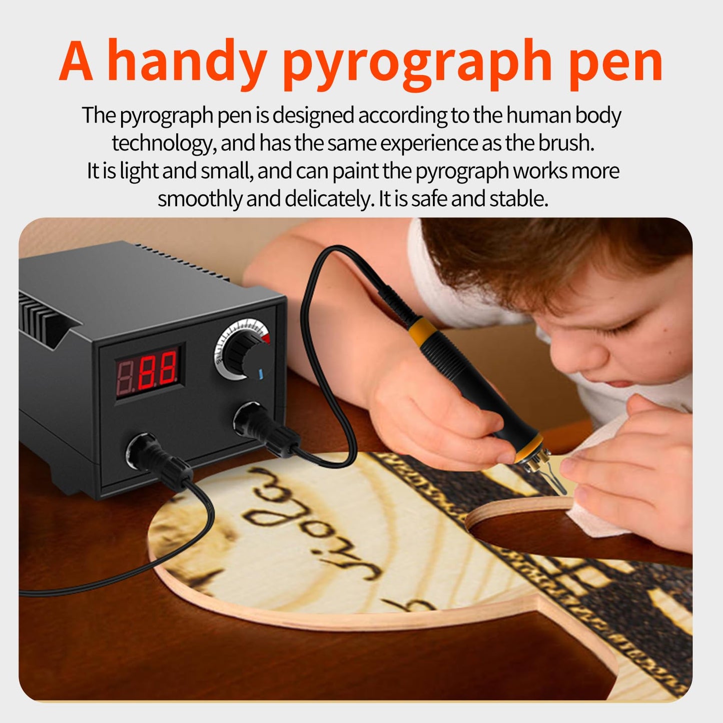 Wood Burning Tool, Wood Burner Kits Pen 25~750℃, Pyrography Wood Burning Kit with Digital Thermometer Temperature Adjustable Temperature, 2 Pyrographic Wood Burning Pens, 20 Wood Burning Pen Tips