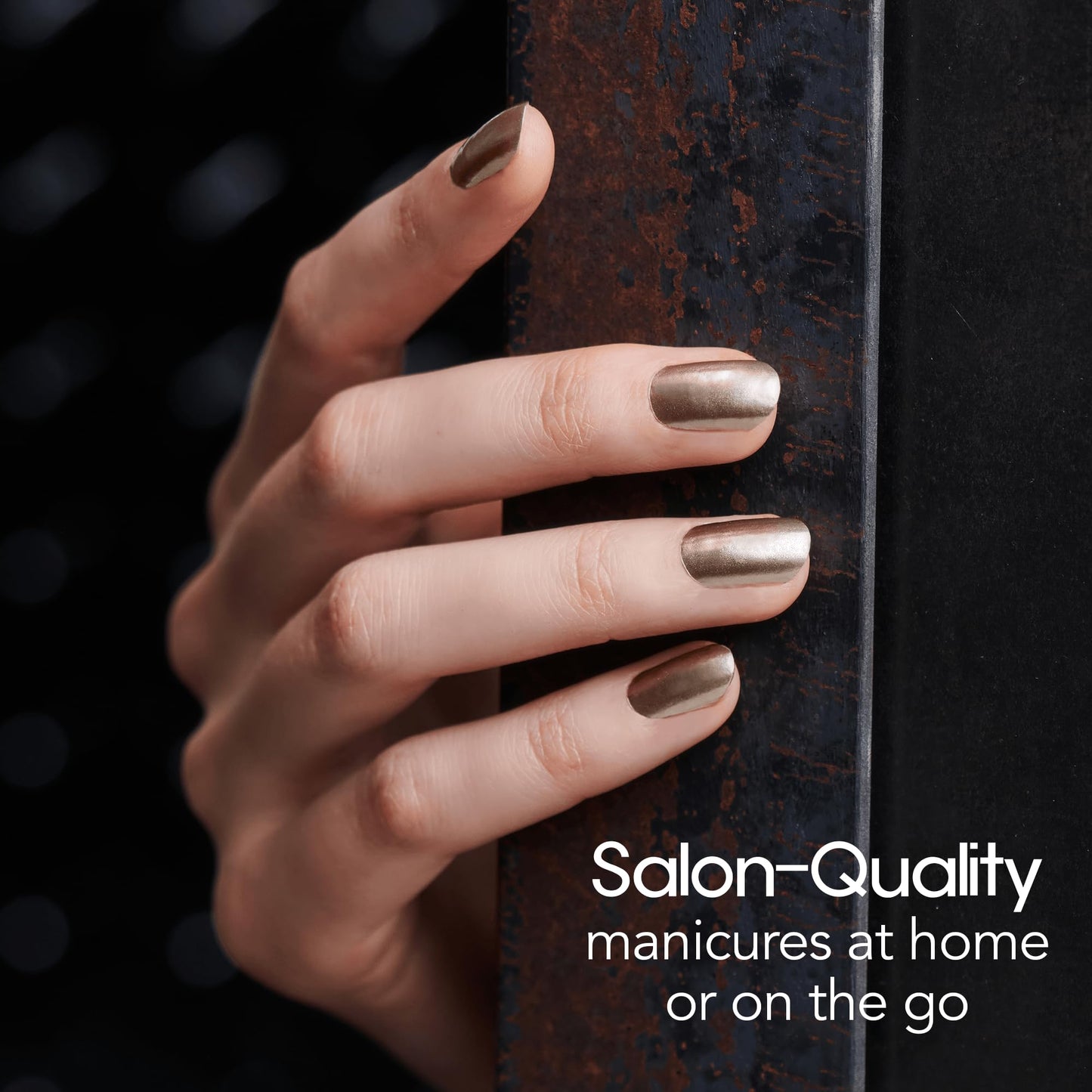 Color Street Stay Golden Nail Polish Strips - Champagne Gold Shimmer a Sophisticated, Subdued Glow. Includes 16 Double-Ended Strips for Easy Application and Long-Lasting Wear. Elevate Your Style.