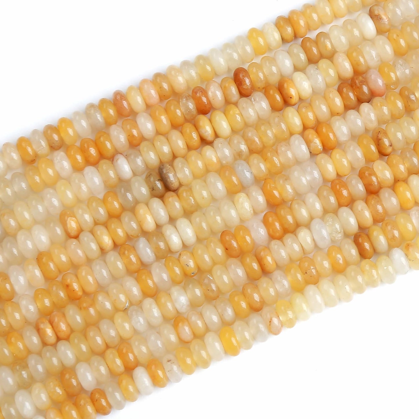150PCS 2x4mm Natural Yellow Aventurine Jade Stone Rondelle Beads Abacus Disk Stone Beads Round Loose Spacer Gemstone Beads for DIY Bracelet Necklace Jewelry Making