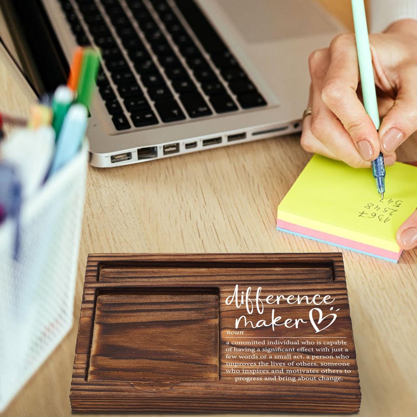 Difference Maker Gift, Difference Maker Appreciation Thank You Gift for Employee Coworker Teacher Mentor Coach Mentor Leader, Difference Maker Company Gift Desk Self-Stick Note Pad Holders TZP09