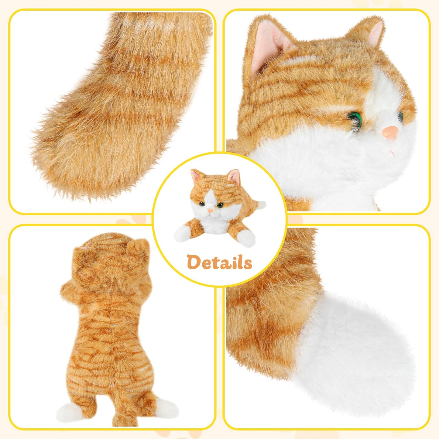 26.5 Inch 5 Lbs Weighted Cat Stuffed Animals, Large Realistic Cat Weighted Stuffed Animal, Sensory Comfort Plush Throw Pillow, Soft Kawaii Kitty Plush Toy Gift for Adults Youth