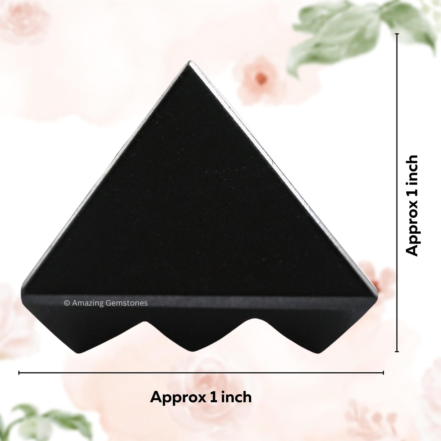 Amazing Gemstone Shungite Crystal Pyramid with 9 Pyramid Plate Bottom - 1" Mini Pyramid Figurine of Natural Stone Pyramid for Meditation, Reiki, Chakra Balancing Vastu Pooja and Crystal Grids