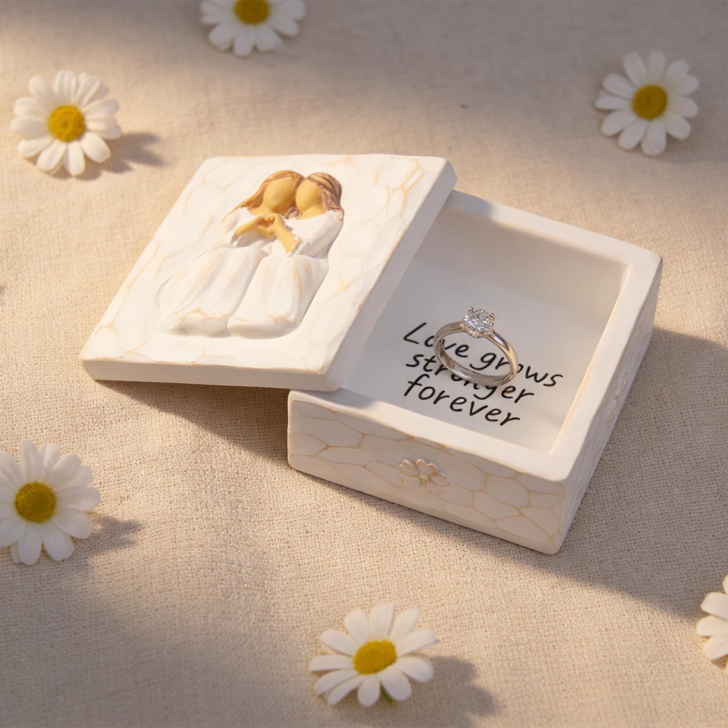 HORTIX Best Friend Birthday Gifts for Women, Friendship Gifts for Women,Forever Friends, Sculpted Hand-Painted Keepsake Box